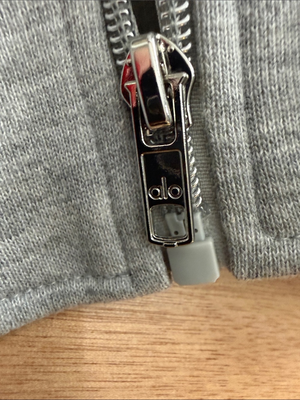 ALO Yoga Heather Gray Zip-Up Waist Length Hooded Bomber Jacket - Picture 5 of 8